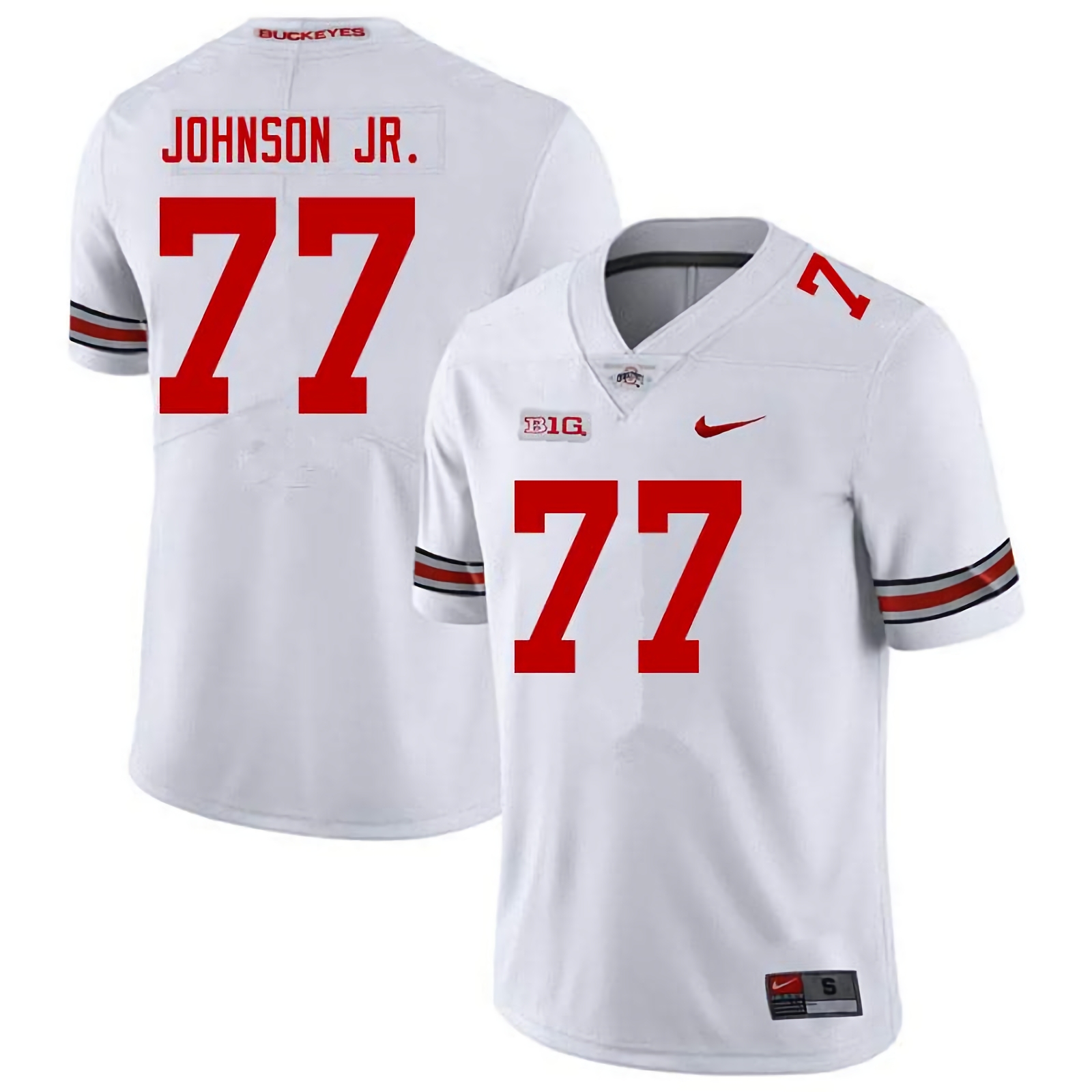 Paris Johnson Jr. Ohio State Buckeyes Men's NCAA #77 Nike White College Stitched Football Jersey HAG5156YO